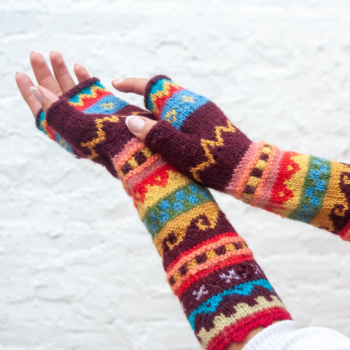 Carnival Fingerless Alpaca Gloves