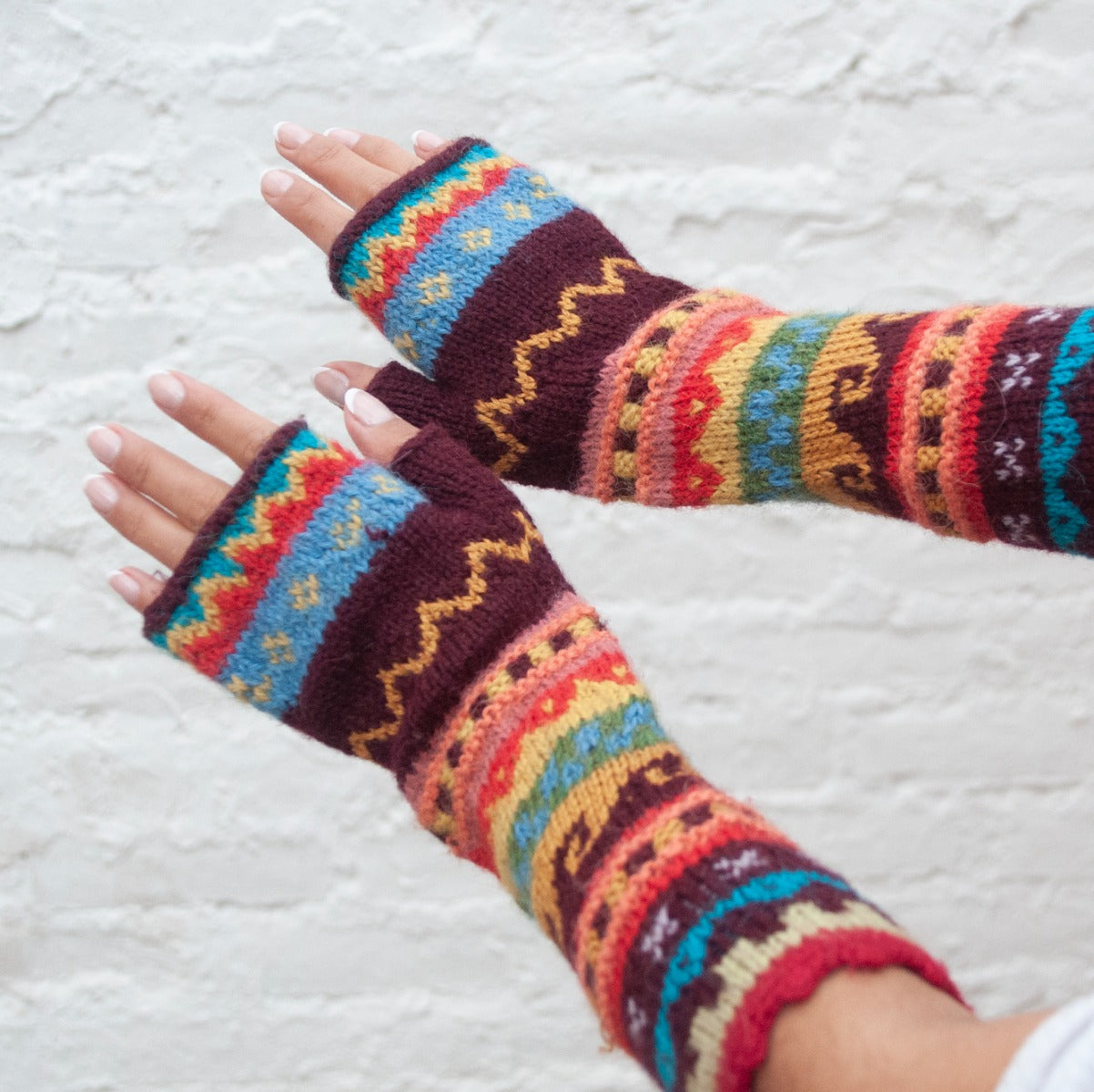 Carnival Fingerless Alpaca Gloves