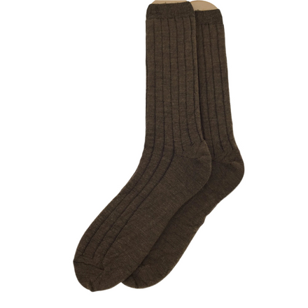 A pair of rose grey alpaca blend dress socks.