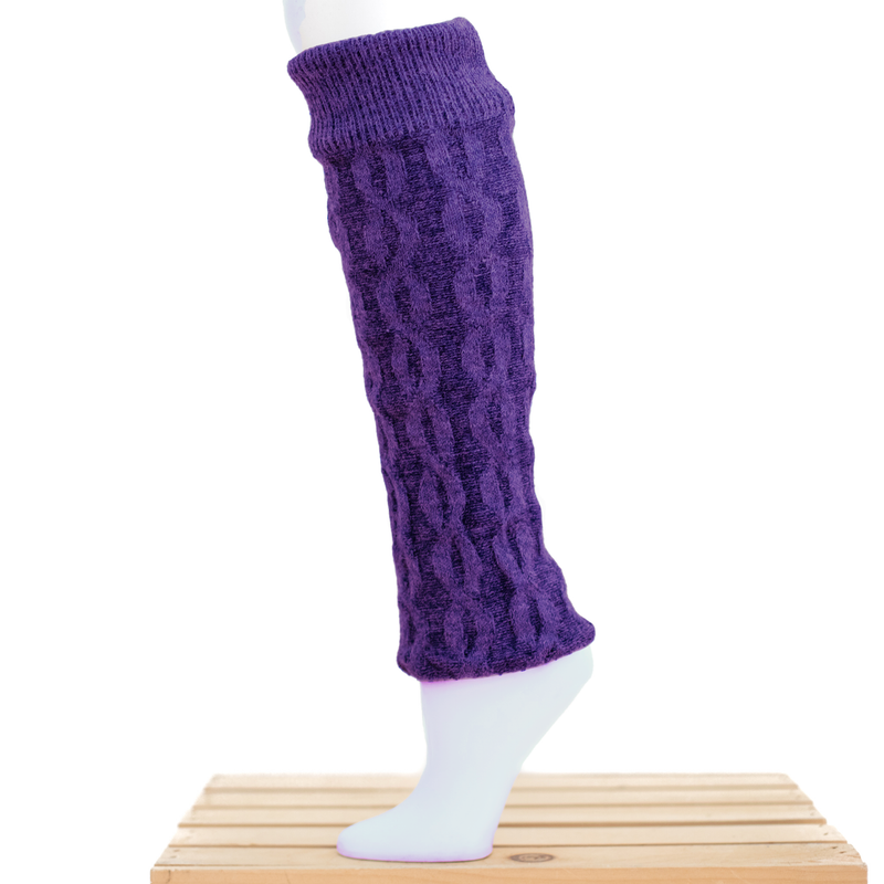 Alpaca Wool Knit Leg Warmers, Cream Rose, Light Pink Knitted Leg
