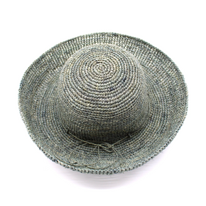 Grey straw hat on a white background