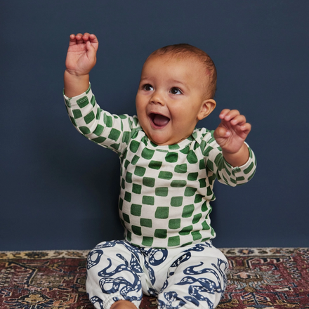 Lewis Babies' Checker Onesie & Pant Set