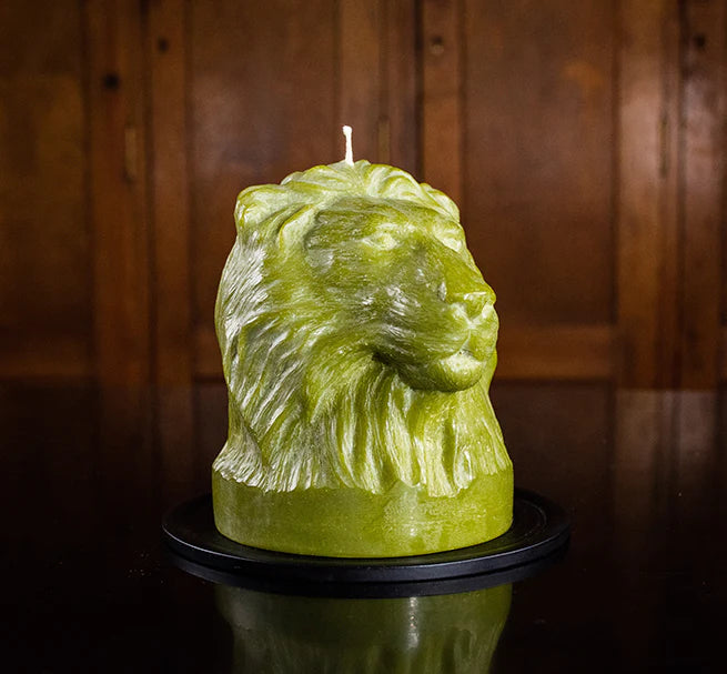 Hand Poured Lion Bust Candle