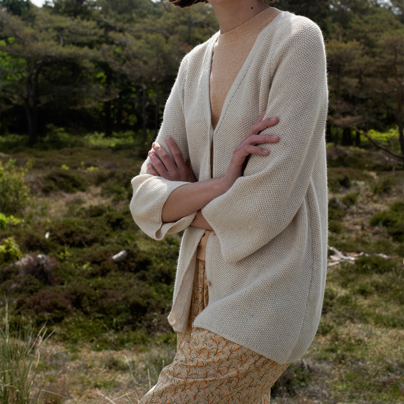 Serendipity Women's Llama Silk Pearl Cardigan