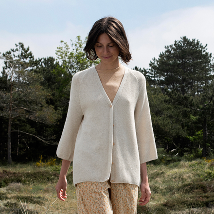 Serendipity Women's Llama Silk Pearl Cardigan