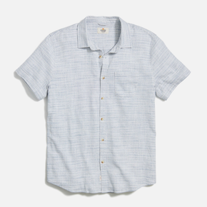 Short-sleeve striped shirt on a white background