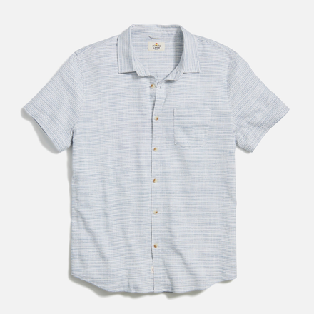 Short-sleeve striped shirt on a white background