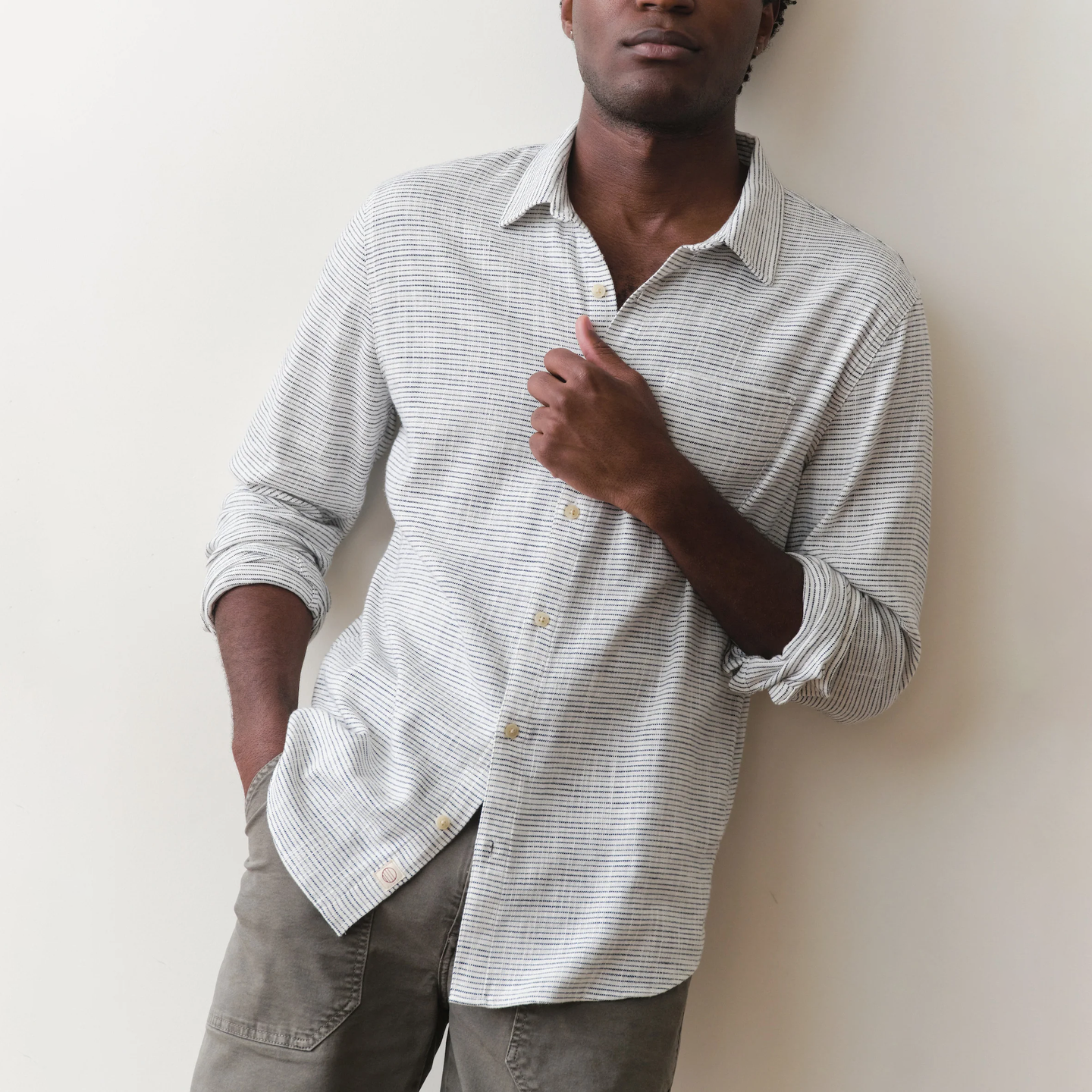Marine Layer Classic Stretch Selvage Shirt | Fluff Alpaca Marine Layer Classic Stretch Selvage Shirt | Fluff Alpaca