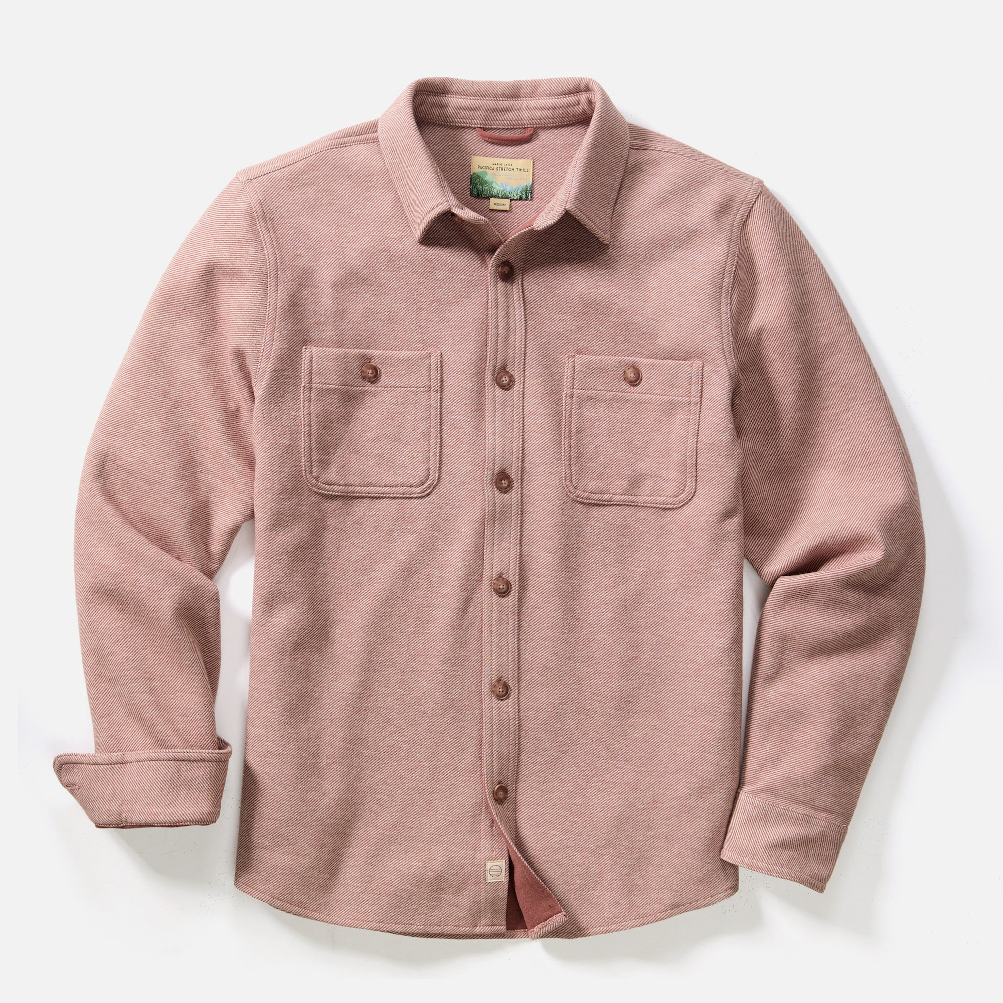 Marine Layer Long Sleeved Pacifica Stretch Twill Overshirt