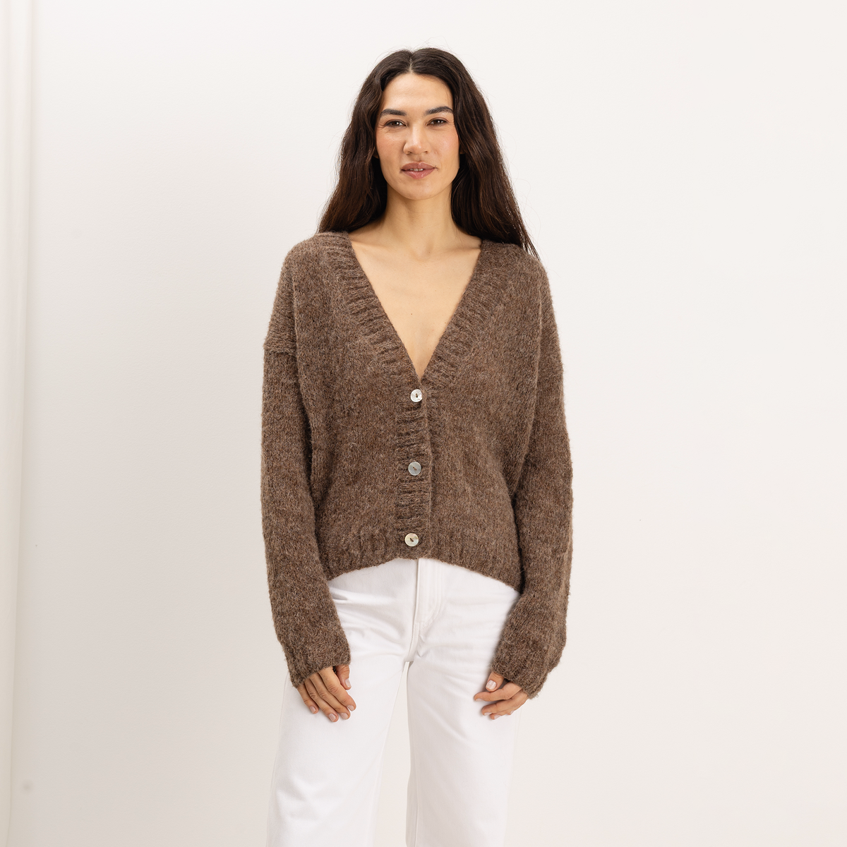 よ*す様 【60s】 100% alpaca!!! cardigan 毛足!! Michele & Hoven Tamia Alpaca Cardigan | Hand Knit | Fluff Alpaca