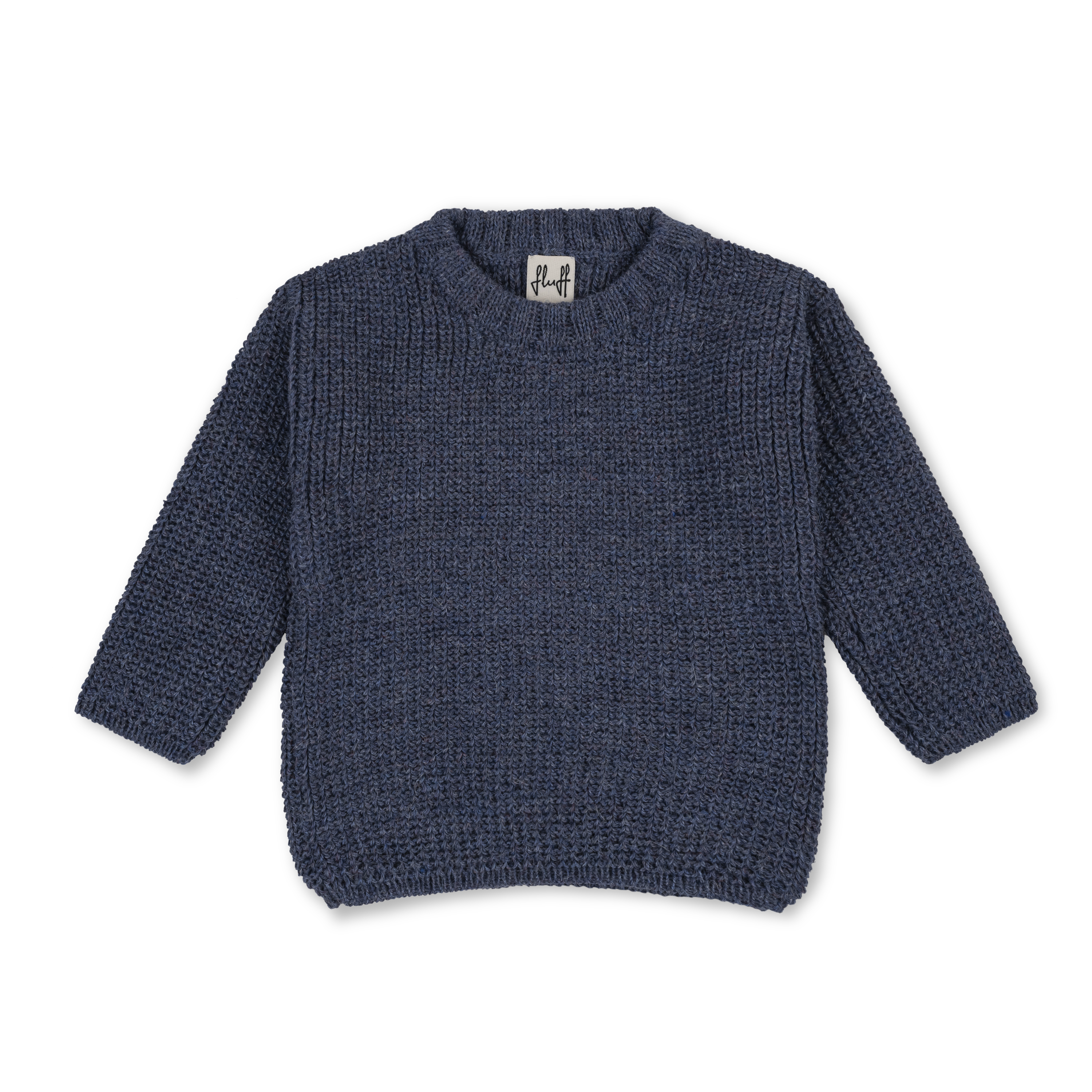 Blue knitted sweater on a white background