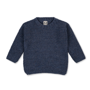 Blue knitted sweater on a white background