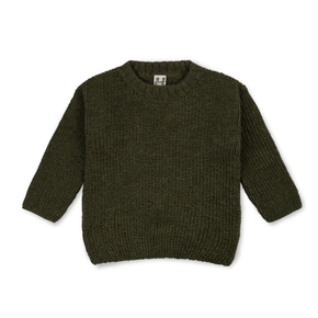 Green knitted sweater on a white background