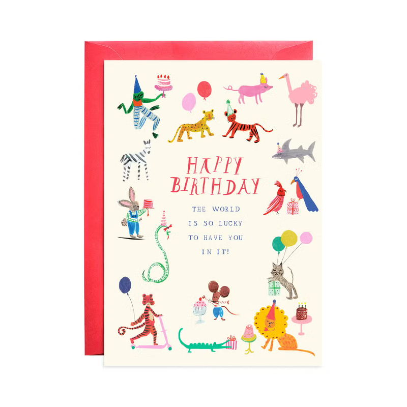 'Party at the Zoo' Birthday Greeting Card