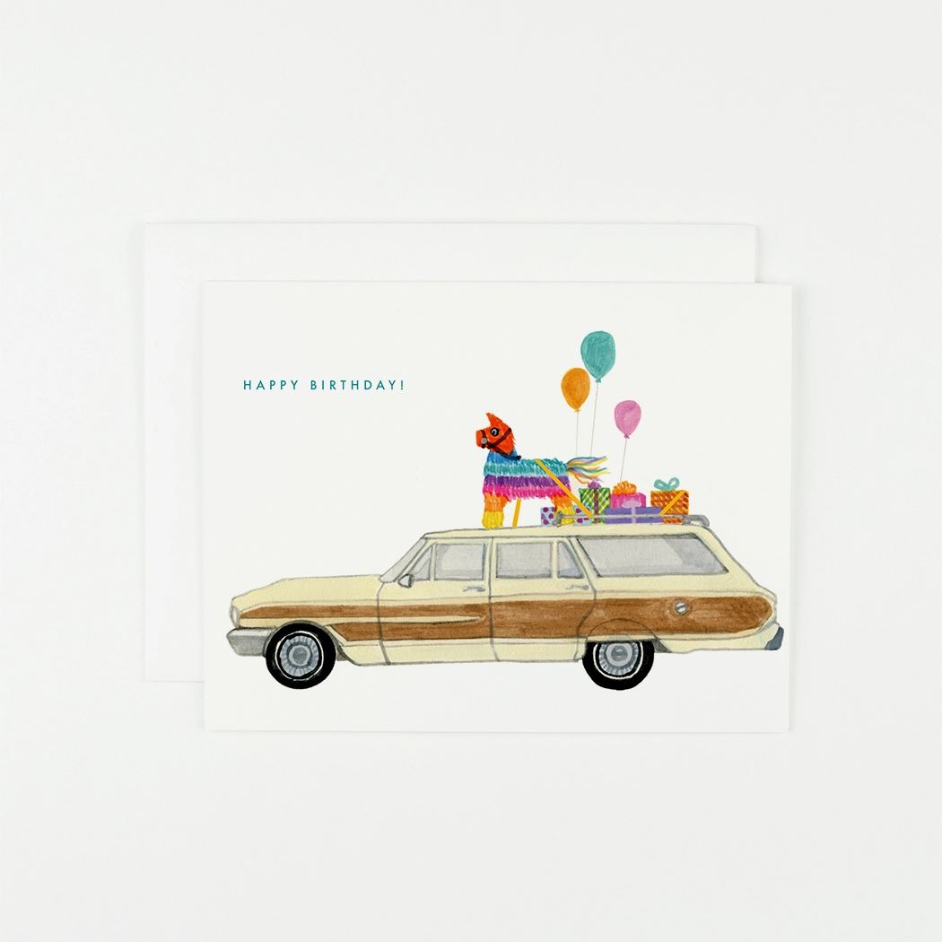 'Party on the Way' Birthday Card