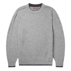 A gray Sebago Alpaca sweater featuring a classic crewneck design with contrasting details on the neck and cuffs.