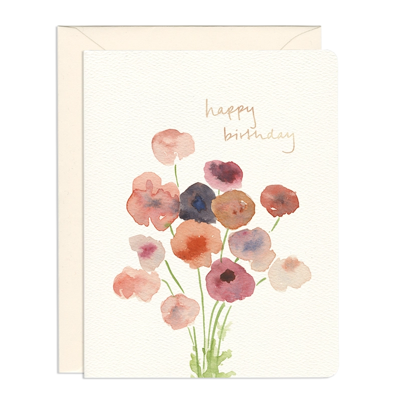 'Poppies' Birthday Card