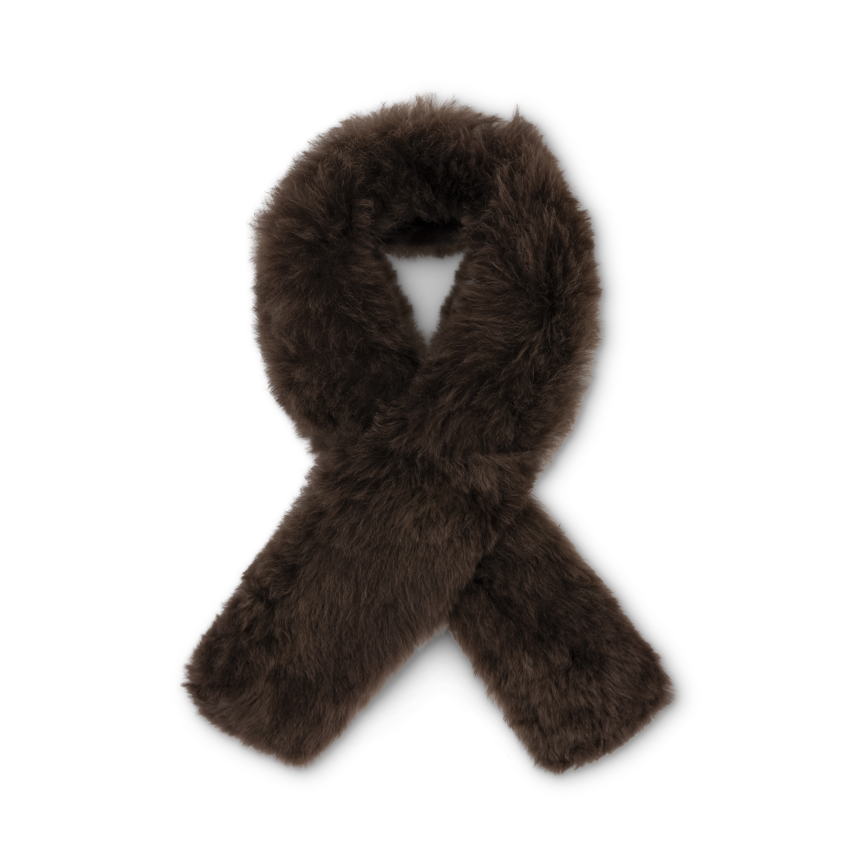 Brown fur stole on a white background