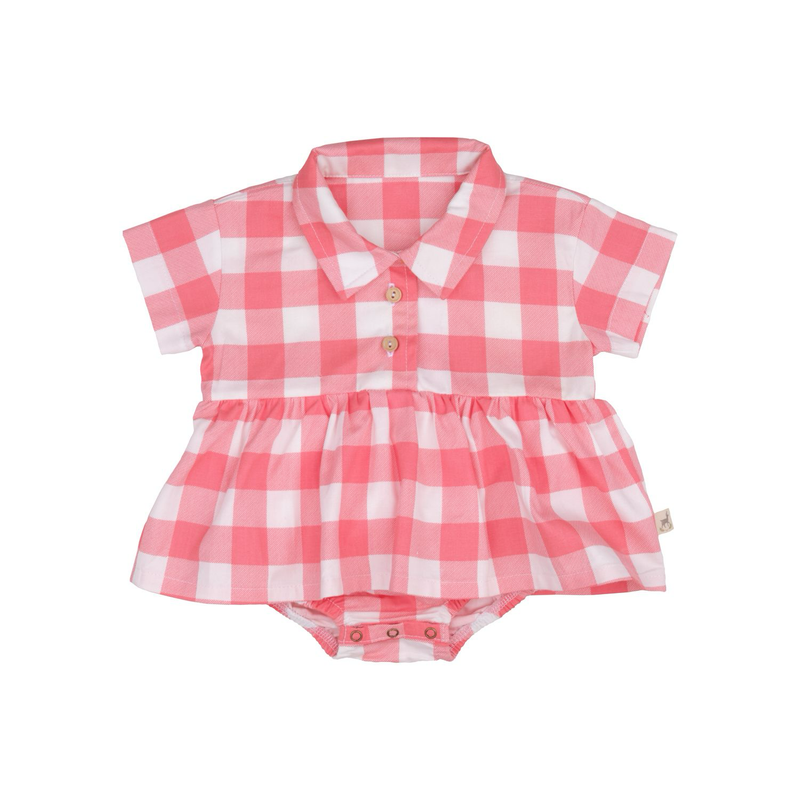 Red Caribou Babies Aloha Onesie Dress