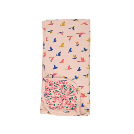 Red Caribou Babies Reversible Blanket