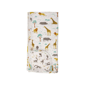 Red Caribou Babies Reversible Blanket