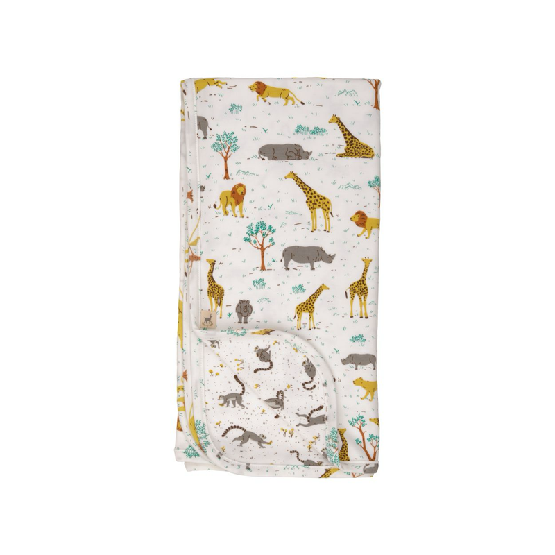 Red Caribou Babies Reversible Blanket