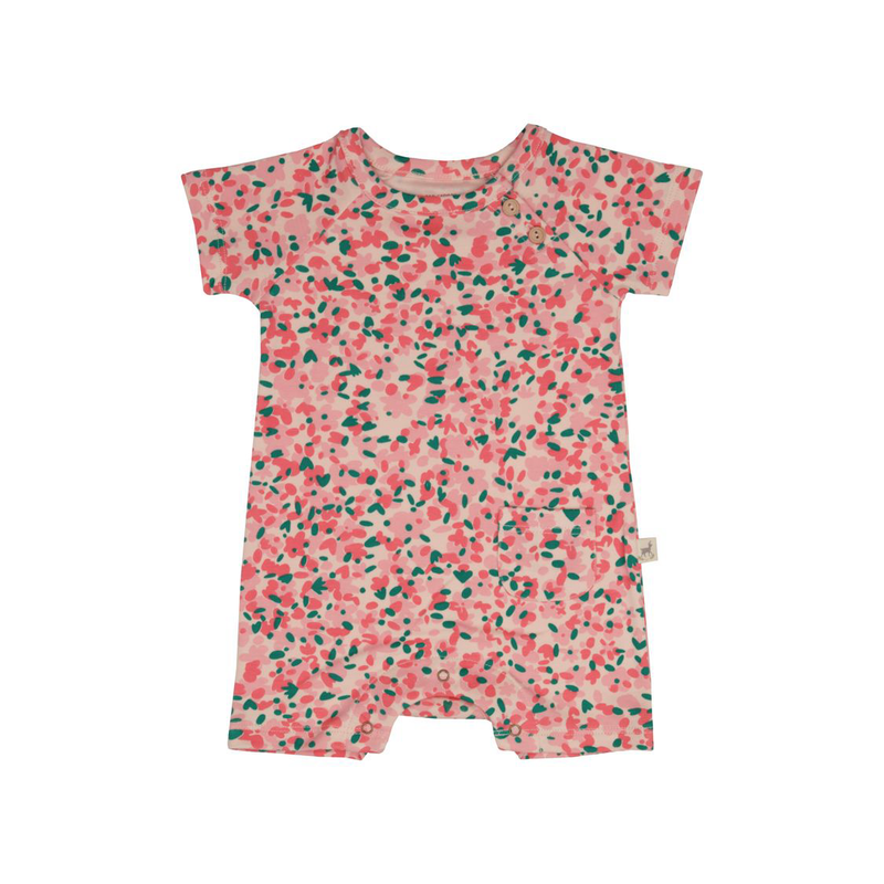Red Caribou Babies Short Sleeved Jumpsuit