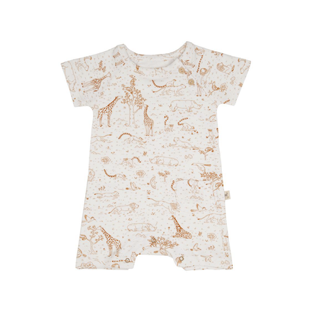 Red Caribou Babies Short Sleeved Jumpsuit