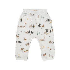 Baby pants with animal pattern on a white background