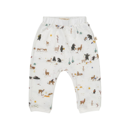Baby pants with animal pattern on a white background