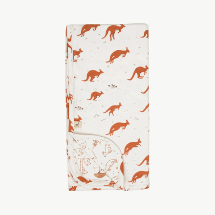 Red Caribou Babies Reversible Blanket