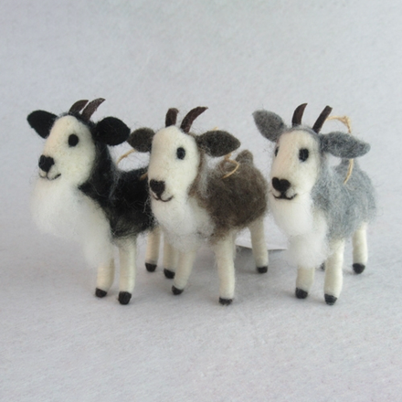 Goat Needle Felt Ornament