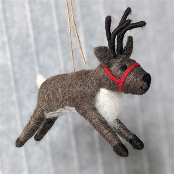 Reindeer Needle Felt Ornament