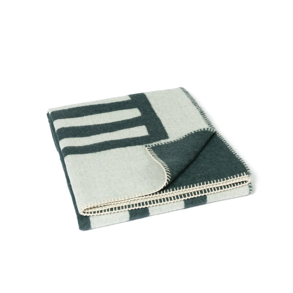 Rosin Reversible Alpaca Throw - Dark Forest/Bone