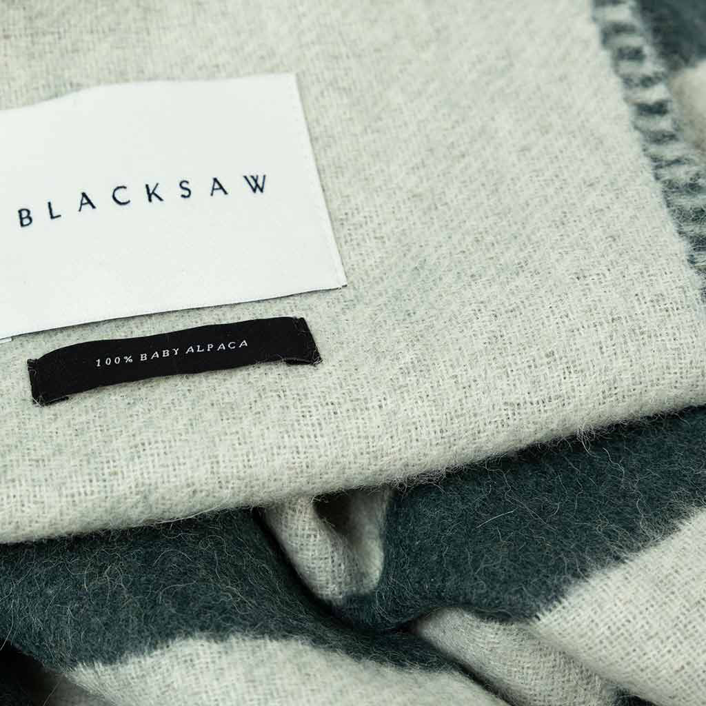 Rosin Reversible Alpaca Throw - Dark Forest/Bone