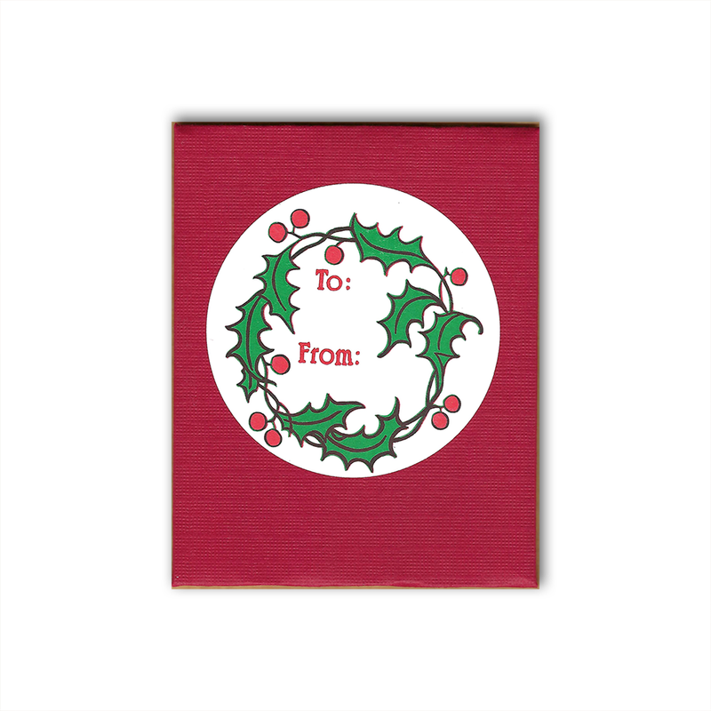 'Round Holly' Holiday Gifting Sticker Pack