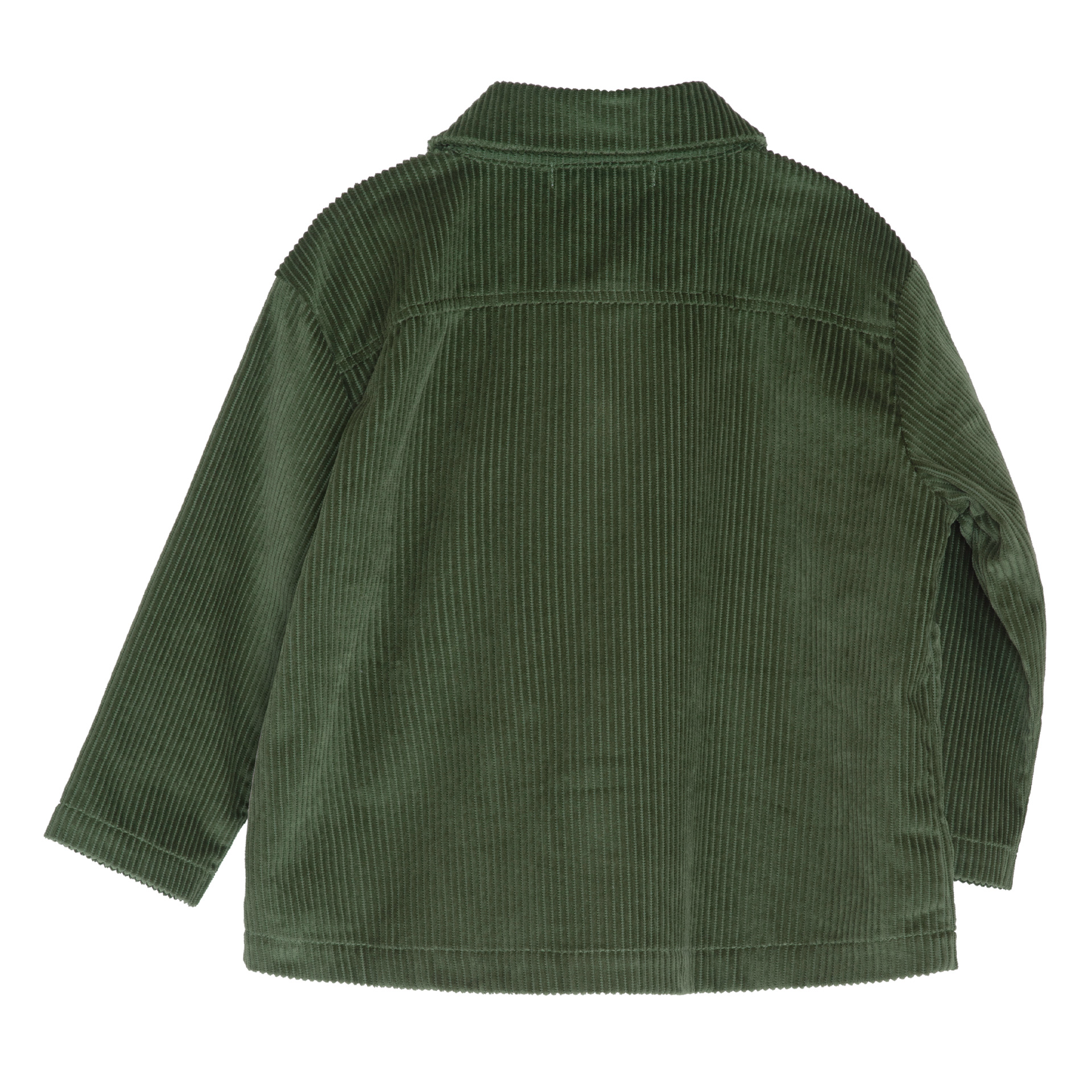 Green corduroy jacket on a white background