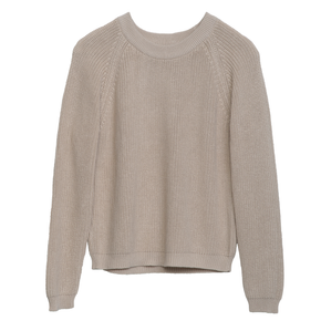 Beige knitted sweater on a white background