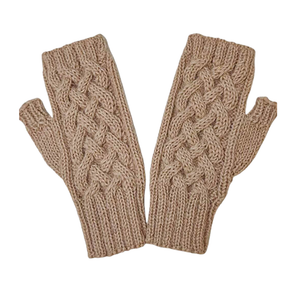 Shadow Cable Fingerless Alpaca Gloves