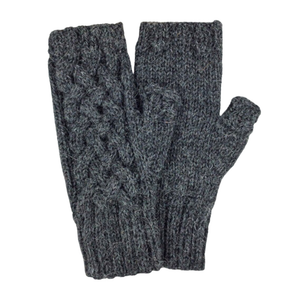Shadow Cable Fingerless Alpaca Gloves