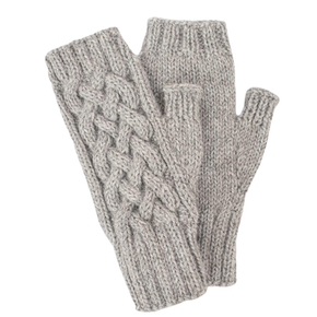 Shadow Cable Fingerless Alpaca Gloves