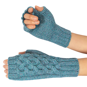 Shadow Cable Fingerless Alpaca Gloves