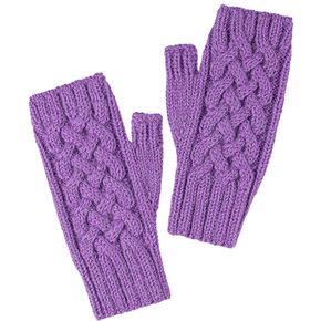 Shadow Cable Fingerless Alpaca Gloves