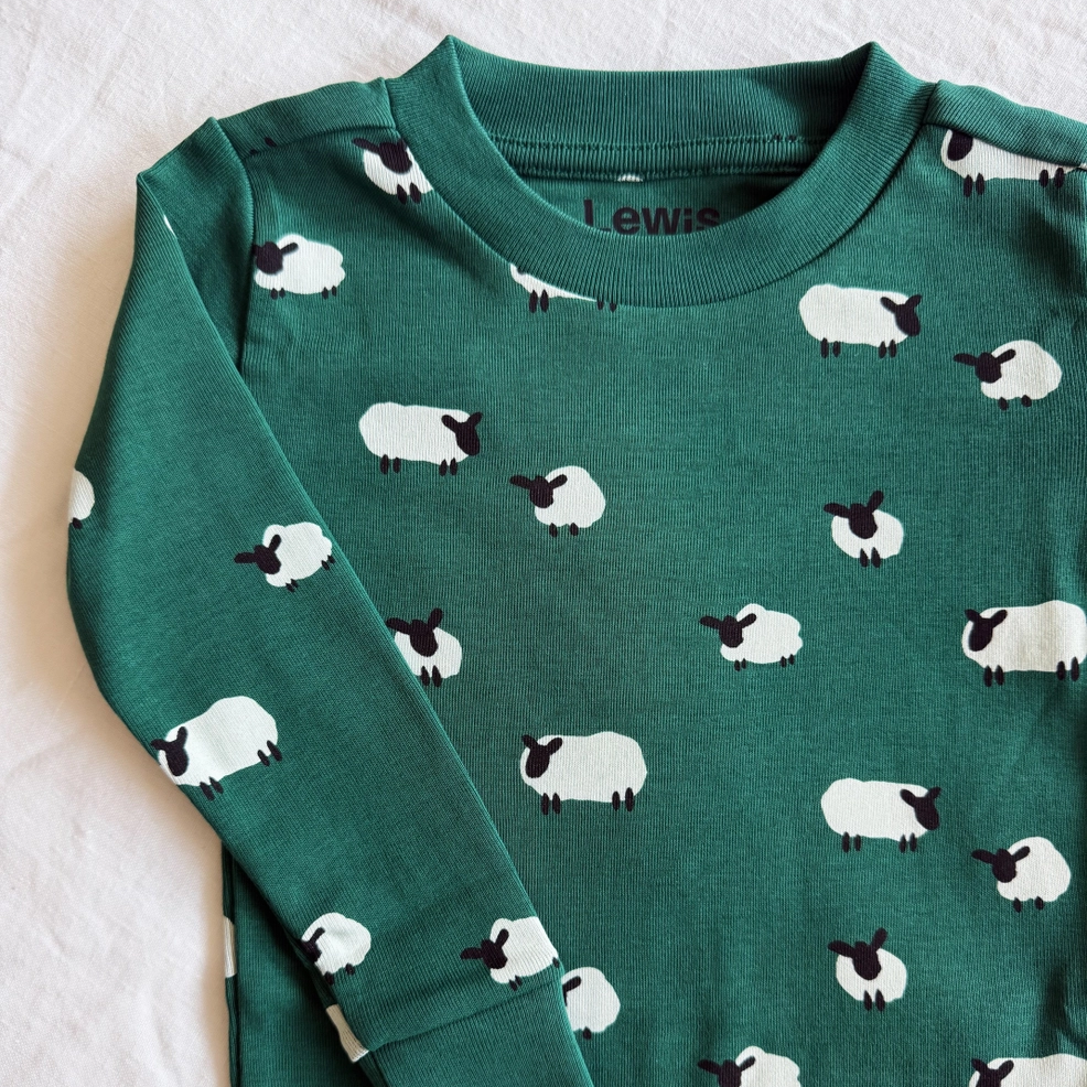 Lewis Organic Cotton Sheep Pajama Set