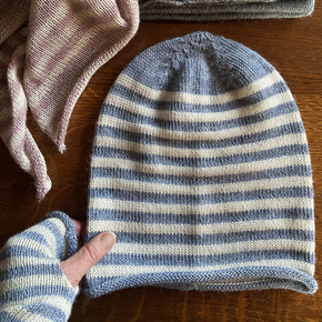 Samantha Holmes Striped Alpaca Jersey Knit Beanie