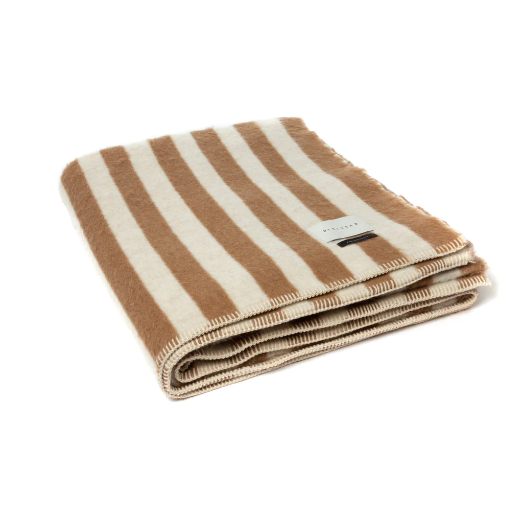 Stills Zero Dye Heirloom Alpaca Blanket - Tobacco/Ivory