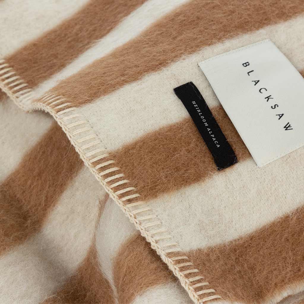 Stills Zero Dye Heirloom Alpaca Blanket - Tobacco/Ivory