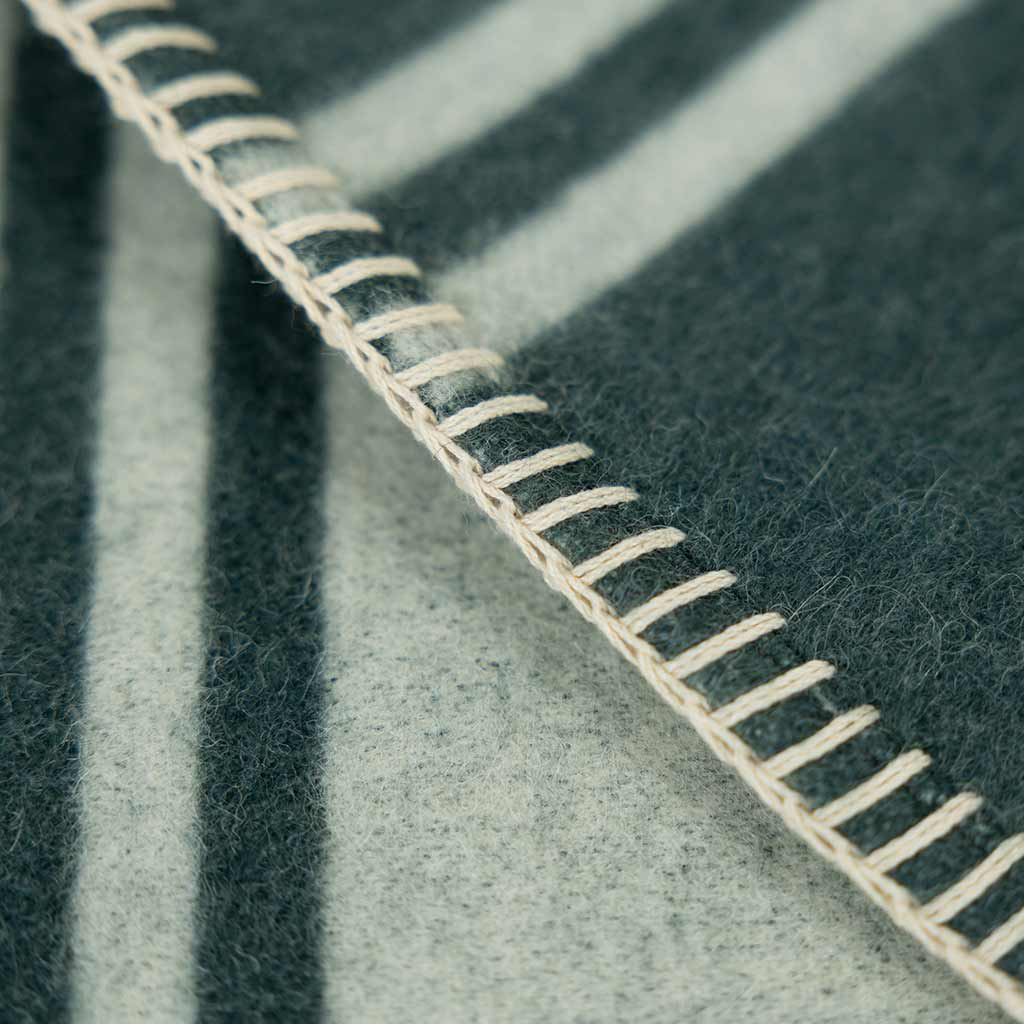 Straits Reversible Alpaca Throw – Dark Forest/Bone