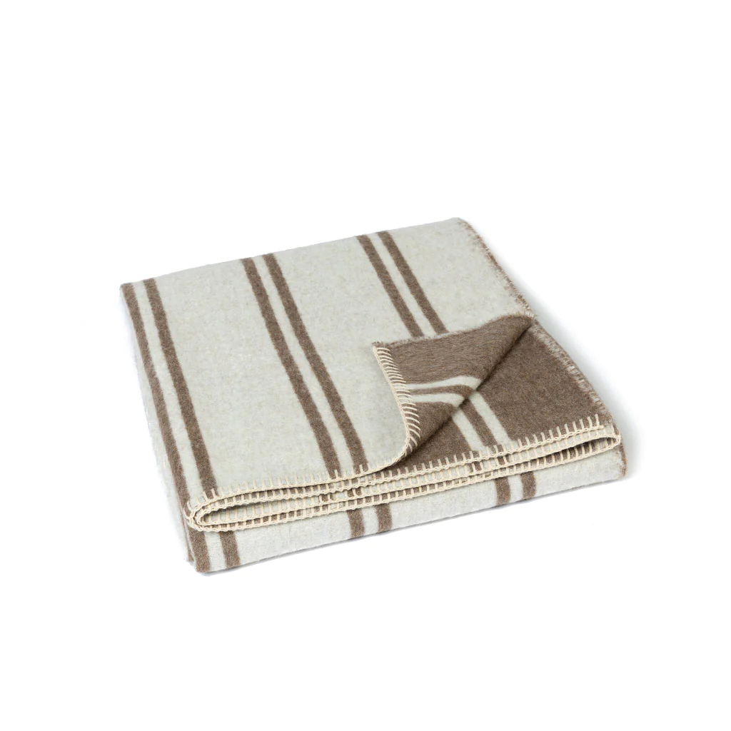 Straits Zero Dye Reversible Alpaca Throw  – Ivory/Cacao