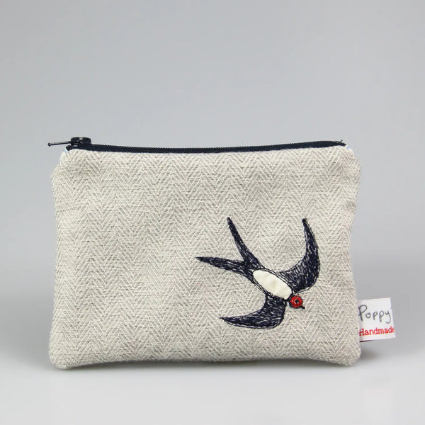 Swallow Embroidered Small Useful Purse